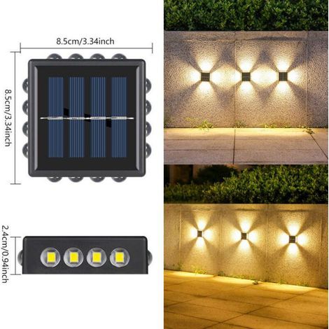 Applique murale solaire LED - - - IP65 étanche - Panneaux polycristallins - Autonomie 8 h (1/3)