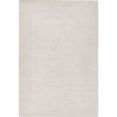 Alfombra moderna de viscosa y lana hecha a mano diseño liso 160 x 230 cm beige claro Kappar