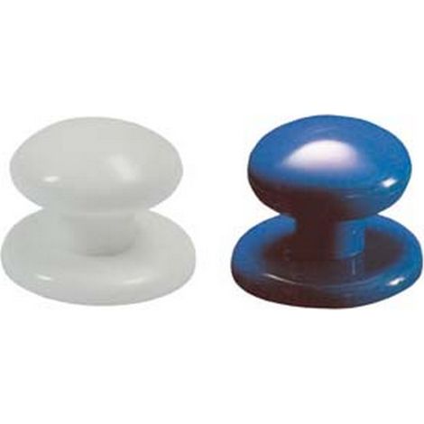 10PZ POMOLI PER MOBILI CON ROSETTA IN NYLON - ø mm.30  bianco