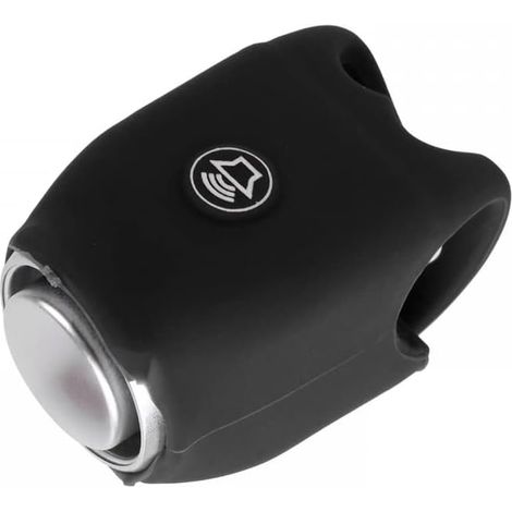 Sonnette de vélo électronique noire 120 dB avec 6 sons – résistante à l'eau IPX4, alimentée par batterie CR2032, pour vélos et vélos électriques (1/4)
