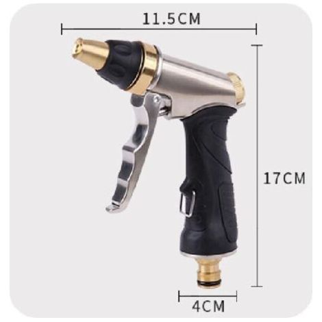 Pistolet d'Arrosage avec Buse en Laiton, Robuste et Haute Pression, Réglable de Jet à Pulvérisation, pour Laver la Voiture et les Animaux Domestiques, le Jardin/Nettoyage de Trottoir (1/3)
