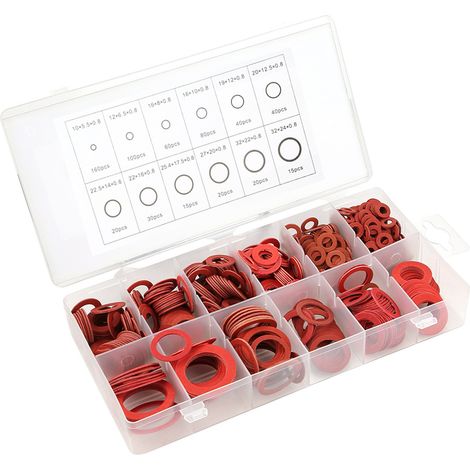 600 disques plats en fibre de papier d'acier rouge, assortiment de 12 tailles, en boîte. (1/5)