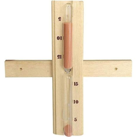 Sablier 15 Minutes Sauna Rotatif Mural Sauna en Bois Sablier Minuteur Sable Compte à rebours Horloge Spa Sauna Sablier Sauna Accessoires pour Hammam (1/5)