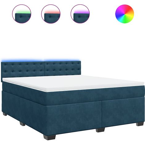 Maison Exclusive - Boxspringbett mit Matratze Blau 180x200 cm Sam (1/5)