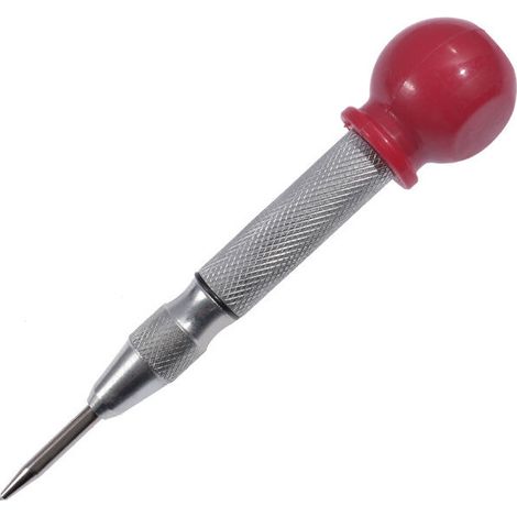 2PCS Pointeau Central Automatique 13cm Acier Pointeau Automatique Impact Réglable Center Punch Automatique,argent, Noir (1/4)