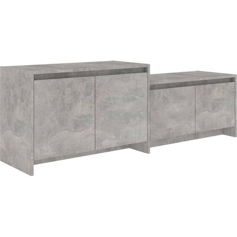 Meuble TV, Étagère TV, Meuble de Salon, Gris béton 146,5x35x50 cm Aggloméré OIB9475E (1/5)