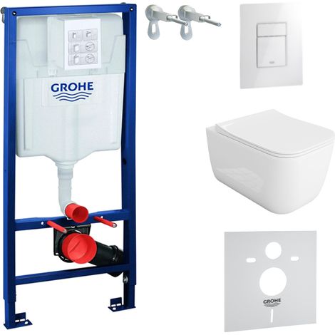 GROHE WC Set mit Vorwandelement, Wand-WC und Spülknopf (1/5)
