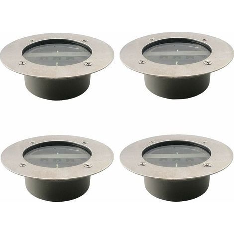 Ikodm – Projecteurs solaires étanches IP65 – Lot de 4 avec 3 LED – Lumière blanche froide – Installation sans fil facile (1/5)