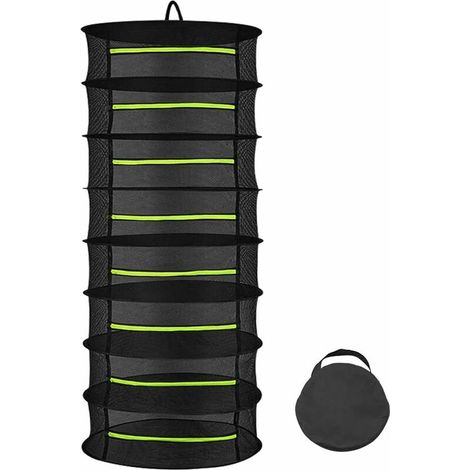BRAVIX Séchoir À Herbes 8 Couches, Filet De Séchage À Suspendre De 60 Cm, Filet De Séchage Pliable Pour Plantes Hydroponiques, Poissons, Mauvaises Herbes