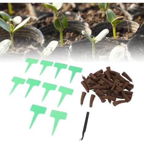 [Kit de cultivo hidropónico] Esponjas de cultivo con 50 esponjas de germinación, marcadores y clips, fabricadas en ABS y turba, tamaño 4,8 x 1,7 cm, ideal para el rápido crecimiento de las plántulas. (1/5)