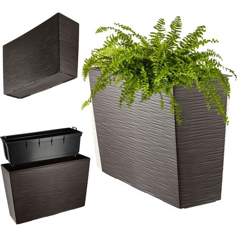 Pot de Fleurs, Design Durable, Système d'Irrigation Intégré, Chocolat (1/2)