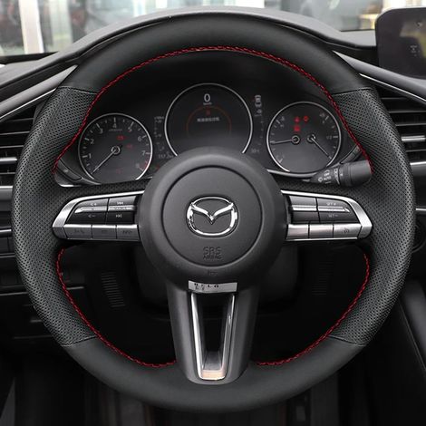 (1) Housse de volant sur mesure, parfaitement adaptée aux Mazda 3 Axela 2019-2021, CX-30 et MX-30 2020-2021. Accessoires intérieurs automobiles. (1/5)