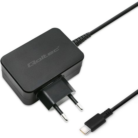 Qoltec Wandladegerät 65 W 5–20 V 3–3,25 A USB Typ C Laptop Smartphone Schwarz (1/5)