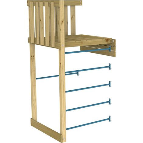 Plateforme 150 cm avec échelle à barreaux en métal pour aire de jeux SKYWOOD bois FSC® (1/5)