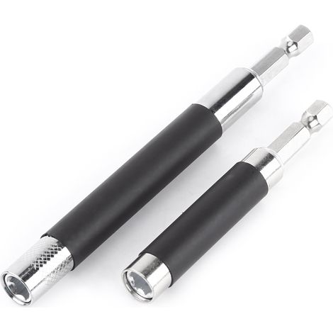 2pcs Extendible Hex Shank Socket Magnetic 1/4inch Electric Screwdriver Bit Holder Adapter