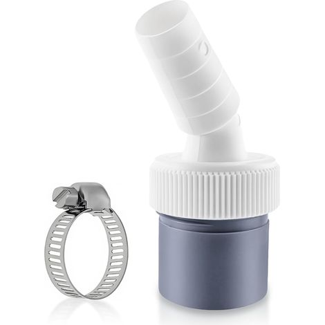 Adaptateur de vidange de 19-24 mm avec collier de serrage - Raccord coudé à 45° pour machine à laver, lave-vaisselle, sèche-linge - Raccordement d'égout de 40 mm pour cuisine et salle de bain, facile (1/5)