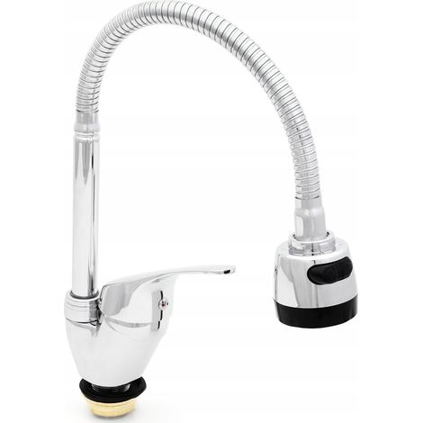 Stand-Küchenarmatur mit flexiblem Auslauf, beweglichem Brausekopf und 2 Funktionen