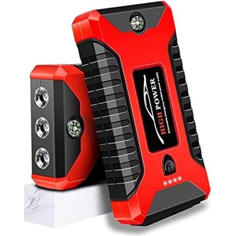 TrAdE Shop Traesio - Avviatore Di Emergenza Multifunzione Gonfiatore Per Pneumatici Auto 4 Porte Usb Torcia - (1/5)