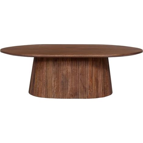Ovaler Couchtisch MITCHEL – Exotisches braunes Mangoholz 120x70 cm