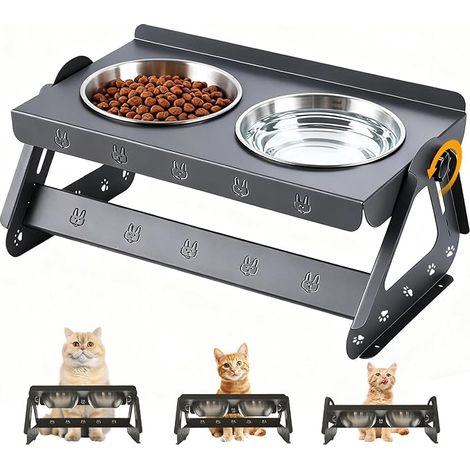 Raised Cat Bowl, Cat Water Bowl, Stainless Steel Cat Bowls (1/5)