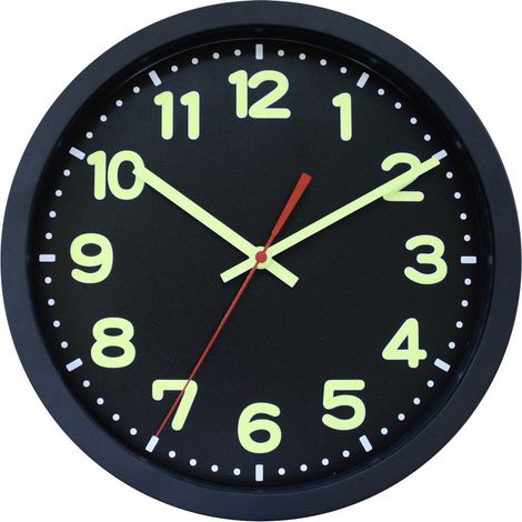 EUROTIME 53861-05 Funk Wanduhr 30 cm x 5 cm Schwarz