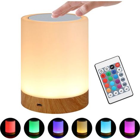 LED-Nachttischlampe, 2er-Set, Touch-Nachttischlampe mit 7 Farbwechseln, 3 Modi, USB-Ladefunktion, Camping-Tischlampe, Babytimer, Hündinnenlampe (1/5)