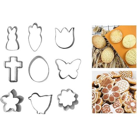 Ensemble de 9 emporte-pièces pour Pâques - Moules résistants et originaux pour la pâtisserie (1/4)