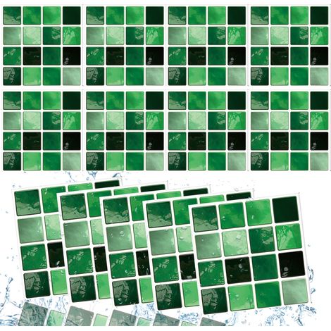 20 self-adhesive mosaic sheets, 10x10 cm, for kitchen/bathroom, waterproof