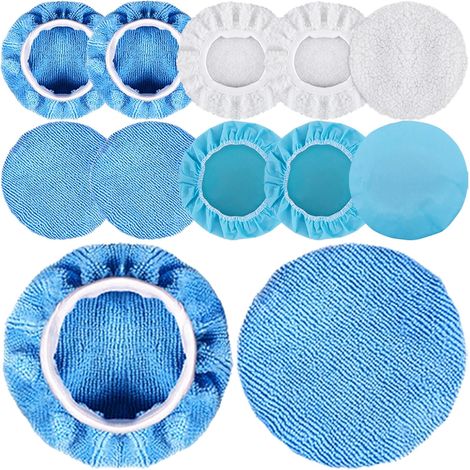 Set di 12 tamponi in microfibra per lucidatura auto (12,7-15,2 cm) per lucidatrice per auto