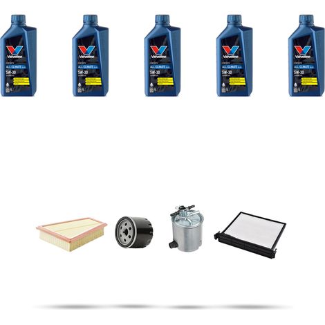 Kit tagliando 4 FILTRI e 5L OLIO compatibile con Renault Megane II 1.5 dci 78kw Dal 2005 (1/5)