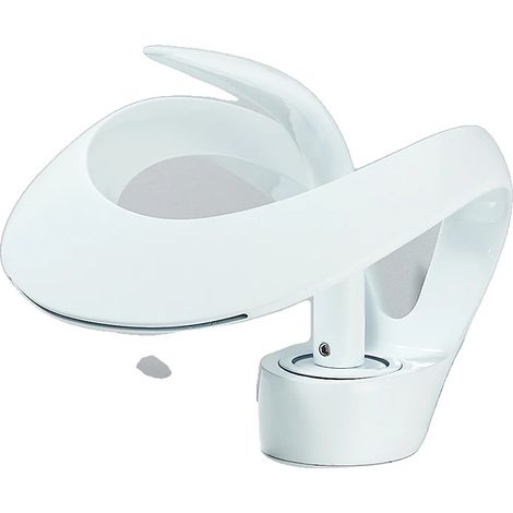 Robinet de lavabo, monté sur le plan de travail, contrôle à une seule poignée, Blanc (1/2)