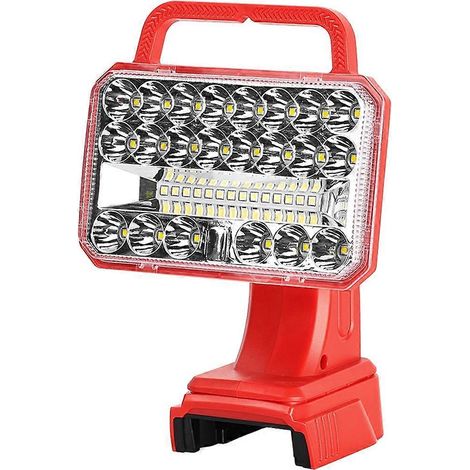 Lampe de travail LED 2000 lumens, lampe de travail portable 18V 18W, avec interface USB, compatible avec une utilisation en extérieur. (1/5)
