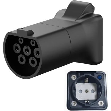 1 adaptateur, 3,5 kW 16 A 220 V, prise Type 2 vers Schuko, décharge véhicule vers réseau, compatible MG4 MG5 ZS Marvel R (1/5)