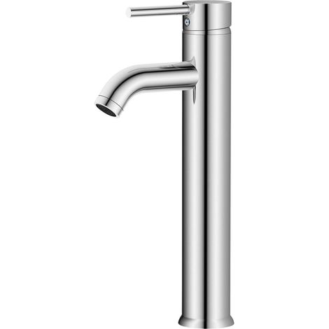 Grifo Lavabo Alto Monomando, Grifo Baño Lofe Cromado, Acero Inoxidable 304 Fría/Caliente (1/4)