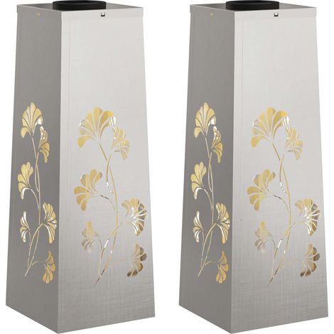 Maison Exclusive - Luz de camino LED solar 2 pcs Plateado Acero i