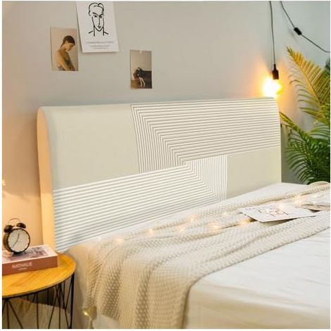 Housse Tete de Lit Extensible,Simple Moderne Housse de Protection Tête de Lit,Housse Tete de Lit Doux,Housse de Tête de Lit Lavable pour Lits Simples Doubles King Size (180cm,Kaki 1) (1/5)