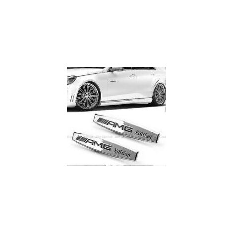 2 adesivi in metallo con emblema laterale AMG Edition per tutti i modelli SLR e AMG W176, W204 e W205 - Crezuo