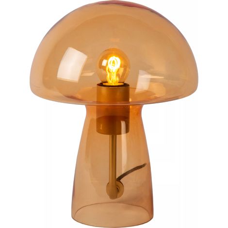 Lampada da tavolo in vetro ambra Fungo E27 Lucide 28cm (1/5)