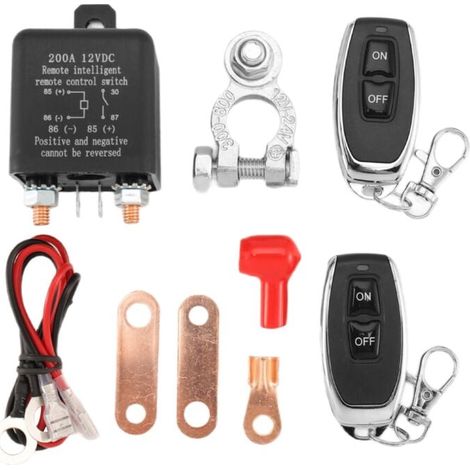 Interrupteur de DéConnexion Batterie à Distance, TéLéCommande Sans Fil, Double 12V 200A (1/4)