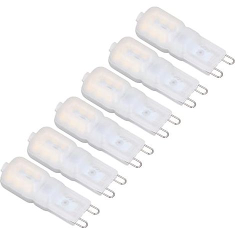 Lot de 6 ampoules LED G9 à intensité variable 3W, économie d'énergie, éclairage à 360° pour plafonniers et suspensions, blanc naturel, 220-240V (1/5)