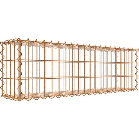 Gabiondeco - Gabion aspect rouille 100 cm x 30 cm x 20 cm (L x H x P). taille des mailles 5 x 10 cm. formation de rouille naturelle en cours - Made in Germany (1/3)