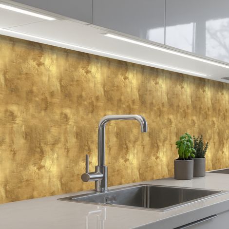 SALPICADEROS DE COCINA Industrial - Textura - Oro 450x60
