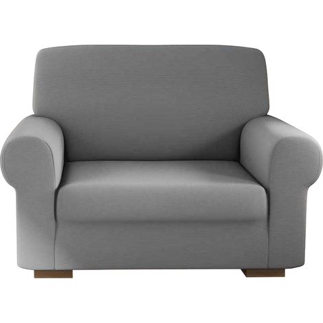 Housse de fauteuil 1 place avec élastique, unie, antimacchia, tissu piqué  Couleur: Gris