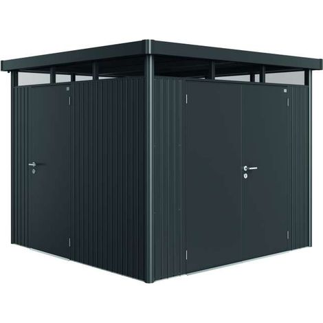 Casetta HighLine Misura H4 grigio scuro metallizzato, porta a due battenti