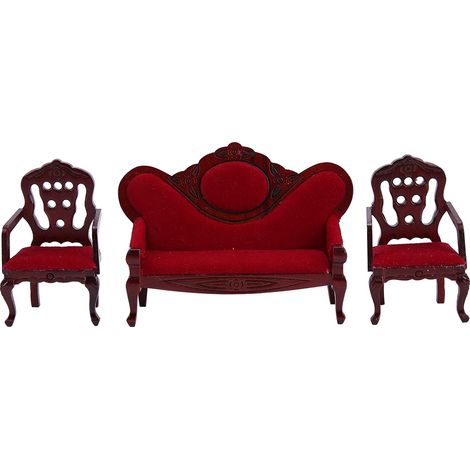 Miniatur-Sofa 1:12 für Puppenhäuser, detailliertes Wohnzimmer-Accessoire (1/5)
