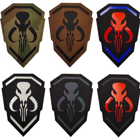 Lot von 6 reflektierenden Mythosaure-Flecken – Infrarot-Patches