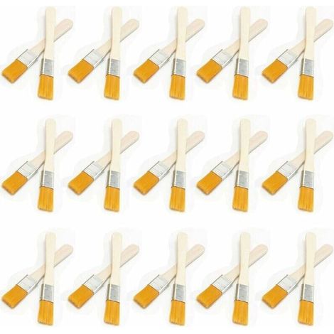 30 pinceaux plats professionnels en poils naturels avec manche en bois – idéaux pour la peinture murale, l’aquarelle, l’acrylique et les travaux artistiques fins