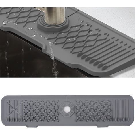 1 Tapis De Robinet Silicone, Drainage Automatique, Anti-Éclaboussures, Pour Cuisine Et Salle De Bain (1/5)