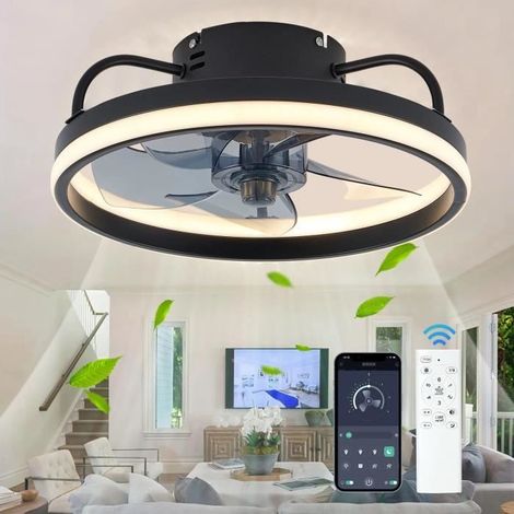 Ventilateur de Plafond 6 vitesses Fan Silencieux 3 Températures de Couleur avec Télécommande Dia.33 cm 55W (1/4)