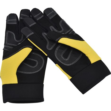 Gants de jardinage tactiles, gants de protection universels pour extérieur, travaux de jardinage et plantation, couleur jaune sans logo, taille L (1/5)